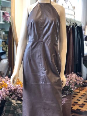 Vestido Couro Frente Única